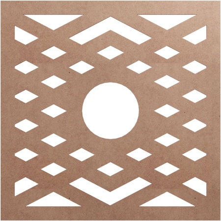 Ekena Millwork Chevron Wood Fretwork Pierced Ceiling Medallion, Wood (Paint Grade), 28"OD x 7 1/4"ID x 3/8"T CMWP28X28X0375CHMF